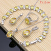 Silver 925 Bridal Jewelry Champagne Zircon Jewelry Sets